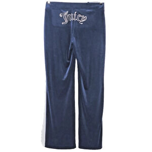 NWT Juicy Couture OG Big Bling Navy Velour Track Pants XXL